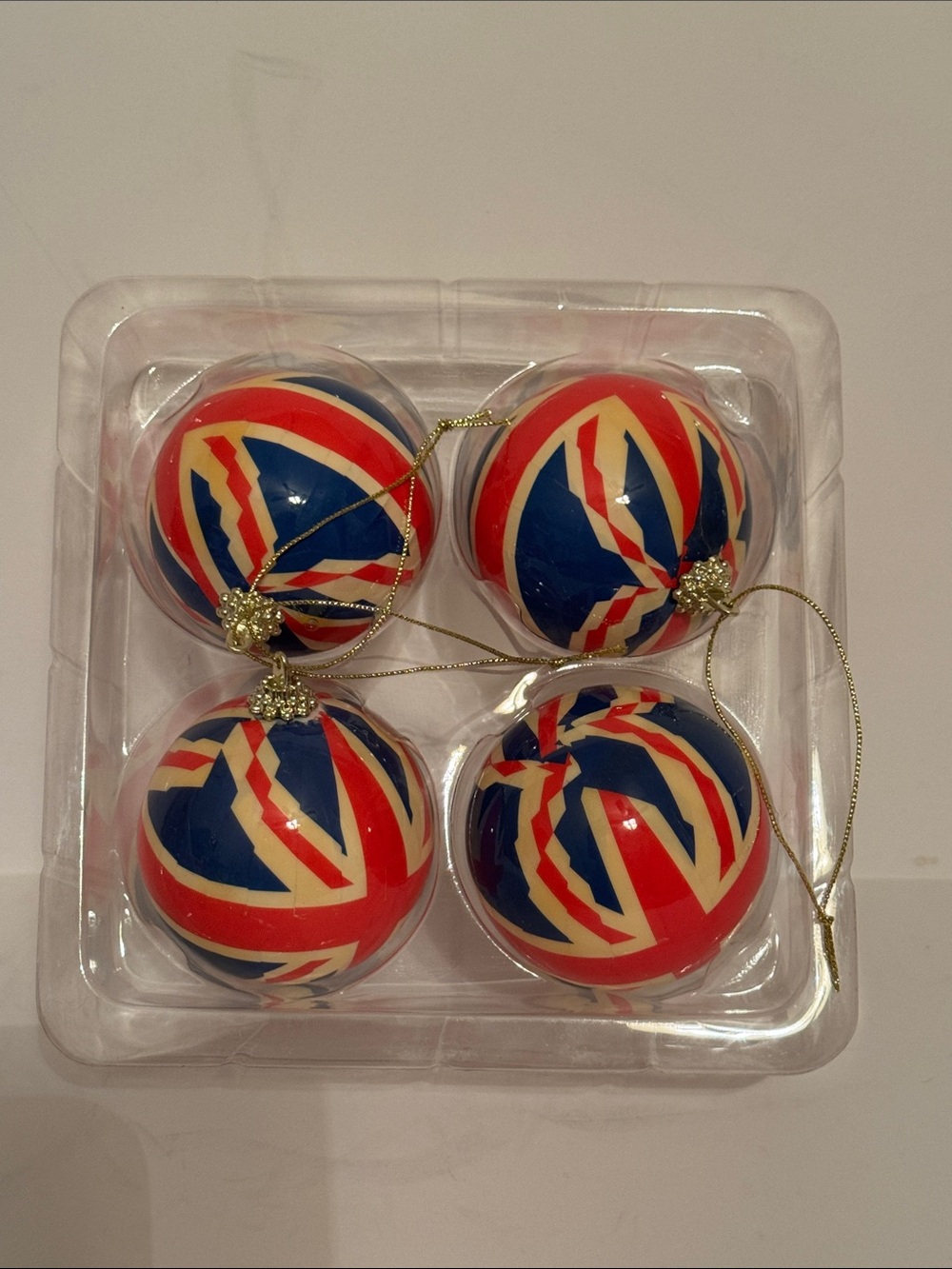 Union Jack Holiday Ornament Set - Blue, Red & White